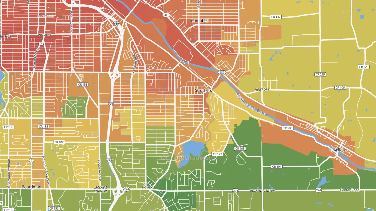 Struthers, OH Map of Murder Rates
