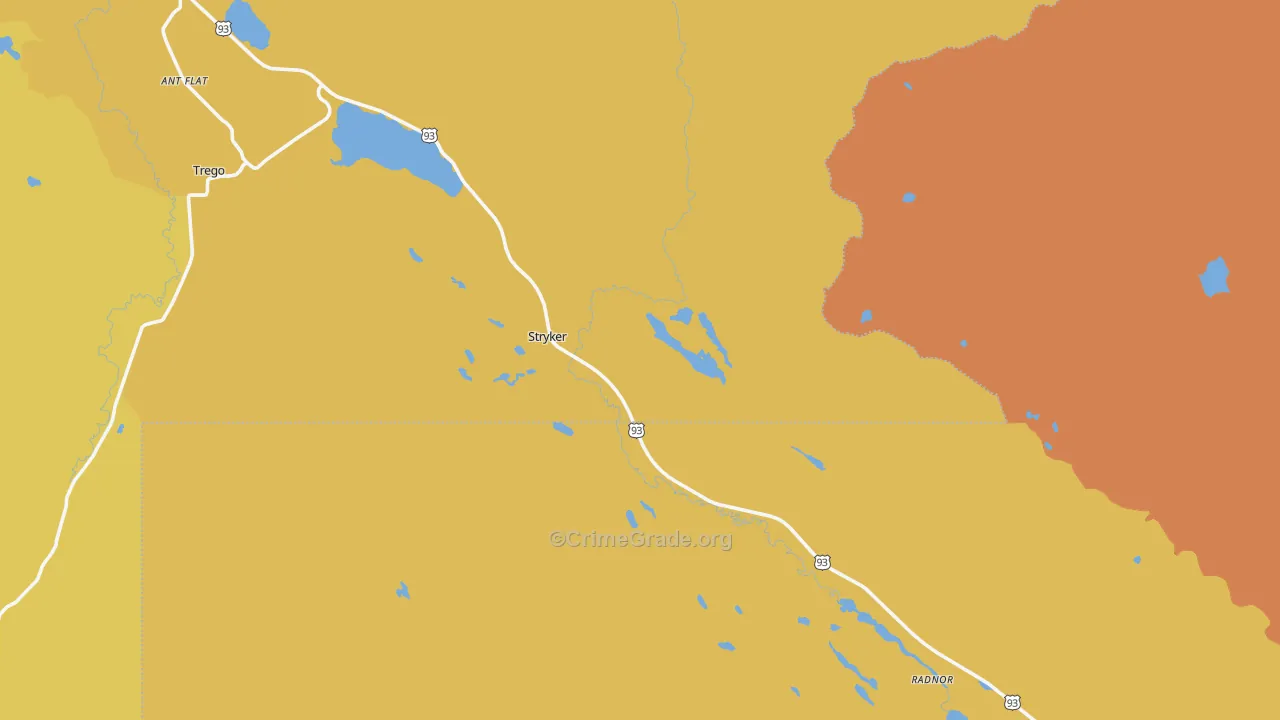 Stryker, MT Map of Murder Rates