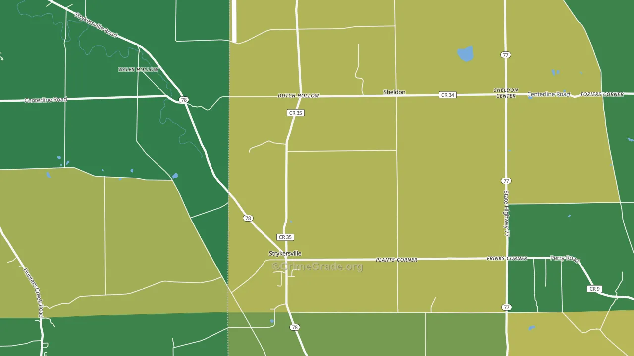 Strykersville, NY Map of Murder Rates