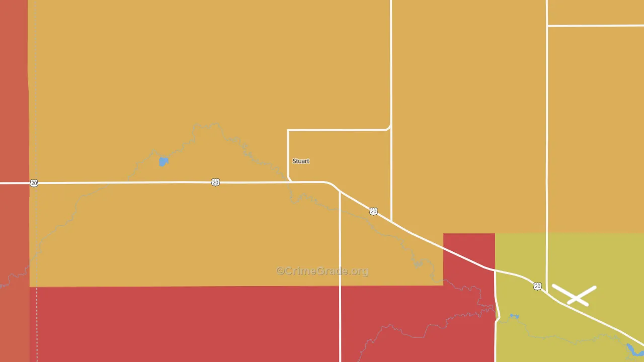 Stuart, NE Map of Murder Rates