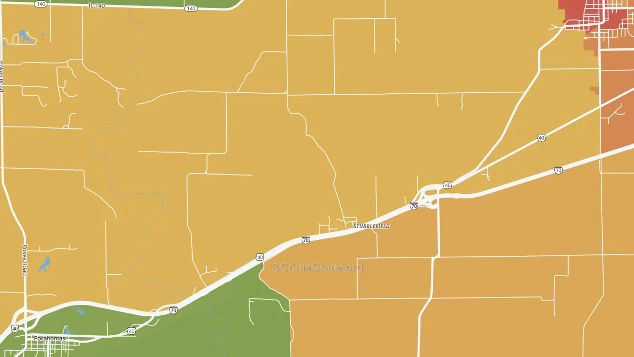 Stubblefield, IL Map of Murder Rates