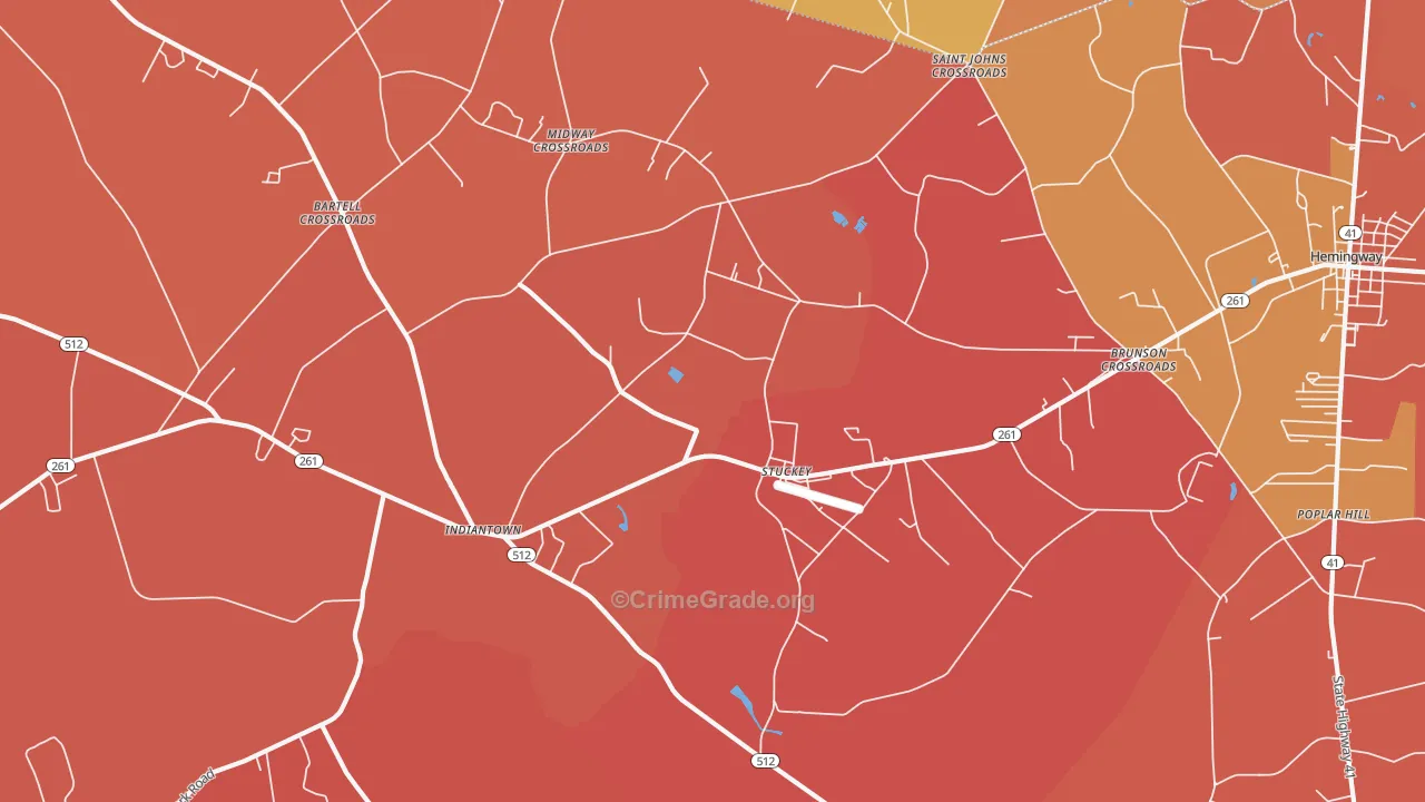 Stuckey, SC Map of Murder Rates