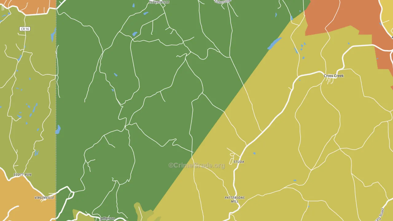 Studa, PA Map of Murder Rates
