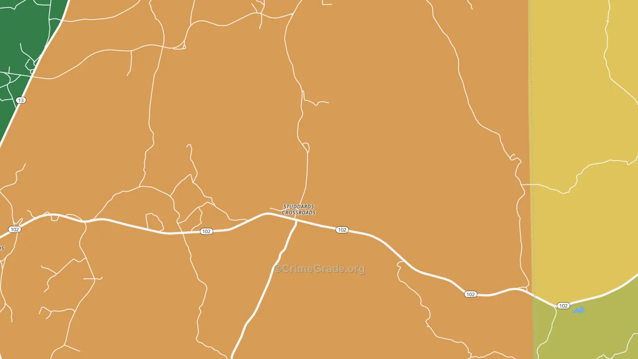 Studdards Crossroads, AL Map of Murder Rates