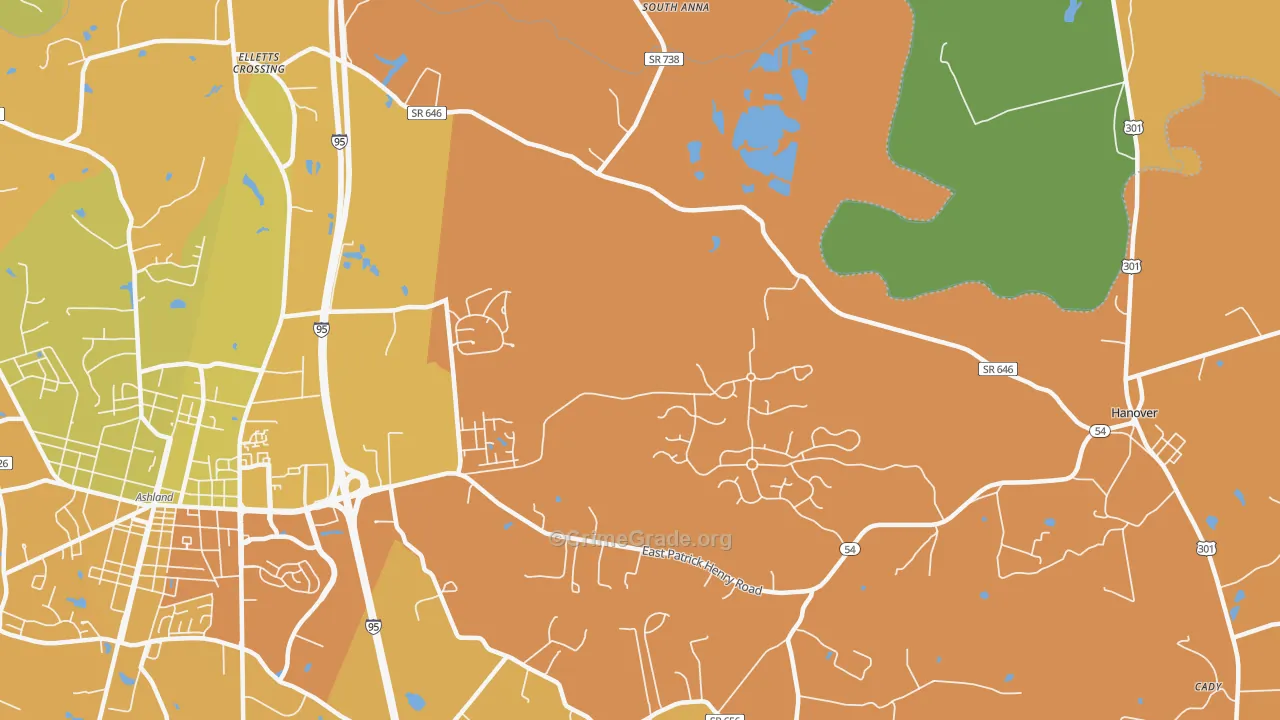 Studley, VA Map of Murder Rates
