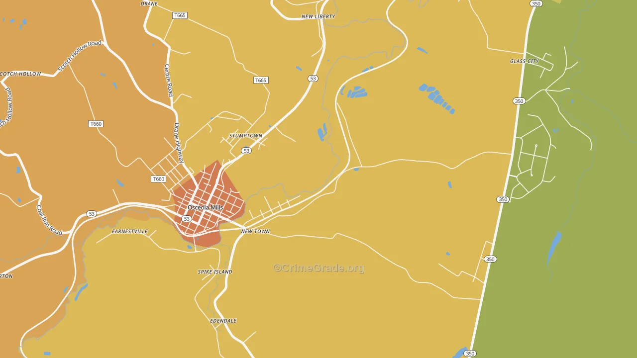 Stumptown, PA Map of Murder Rates