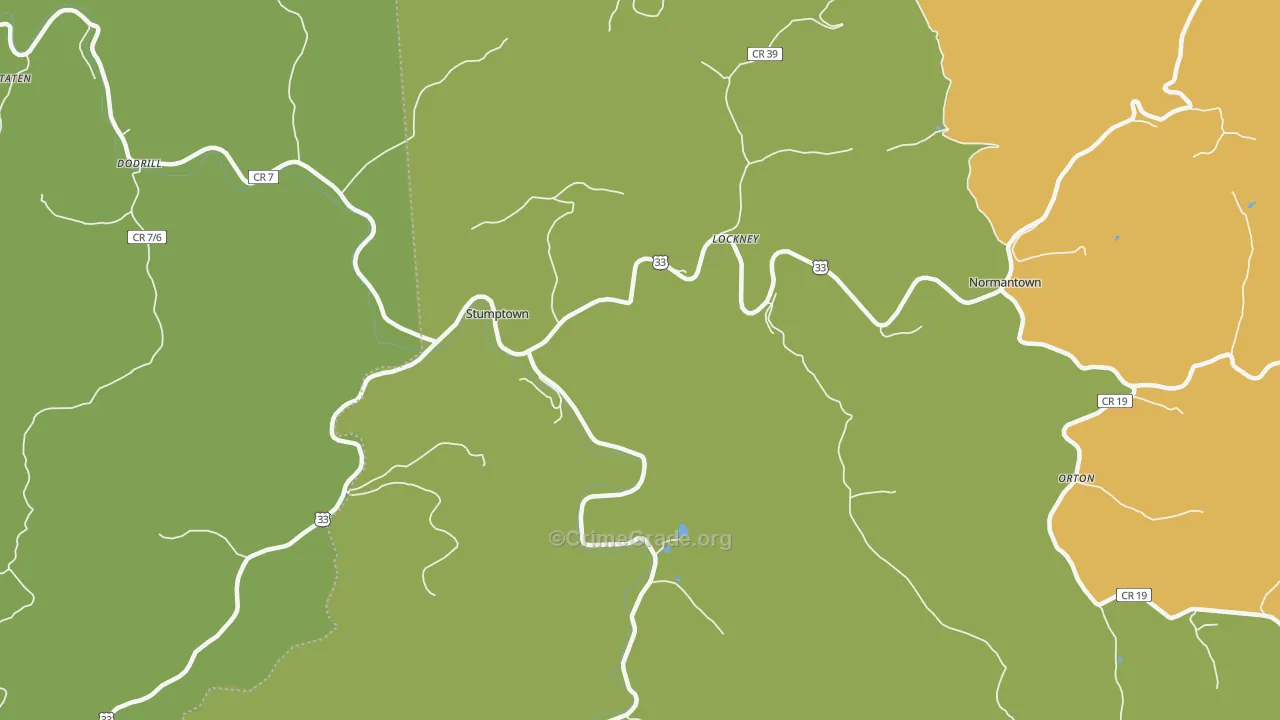 Stumptown, WV Map of Murder Rates