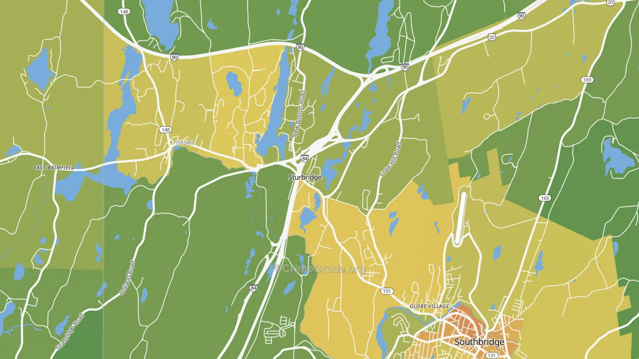 Sturbridge, MA Map of Murder Rates