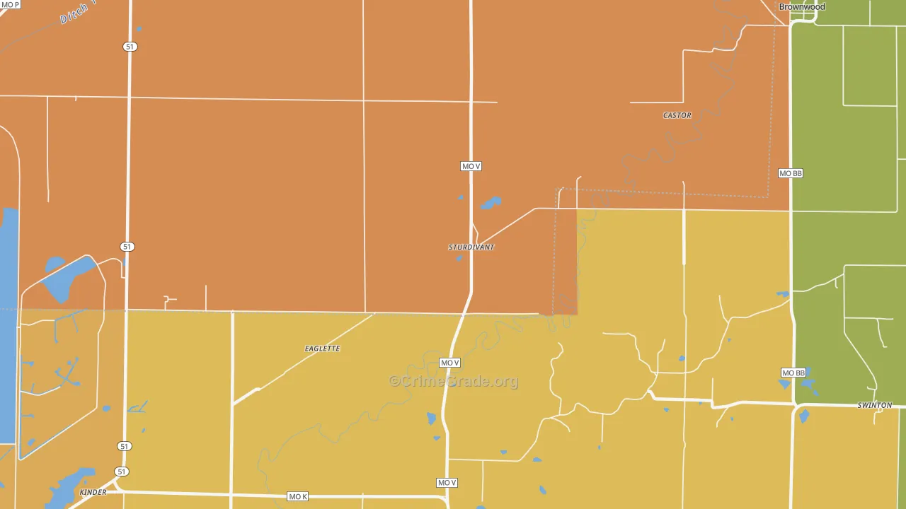 Sturdivant, MO Map of Murder Rates