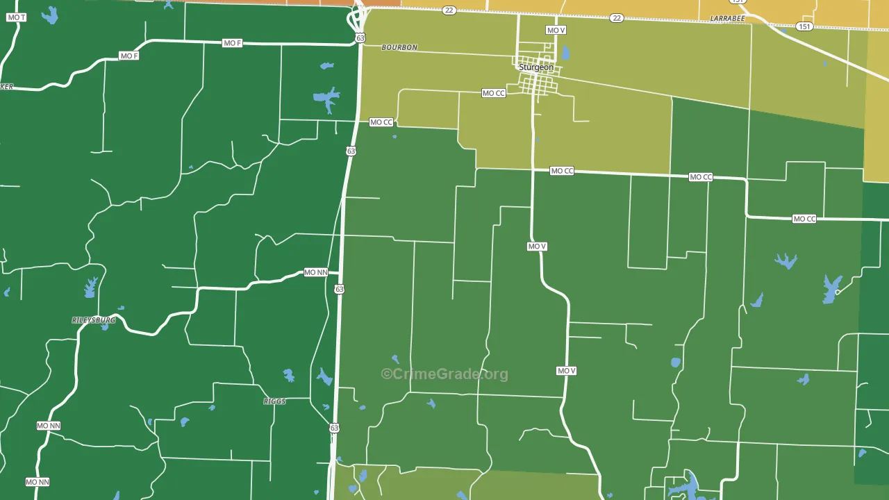 Sturgeon, MO Map of Murder Rates
