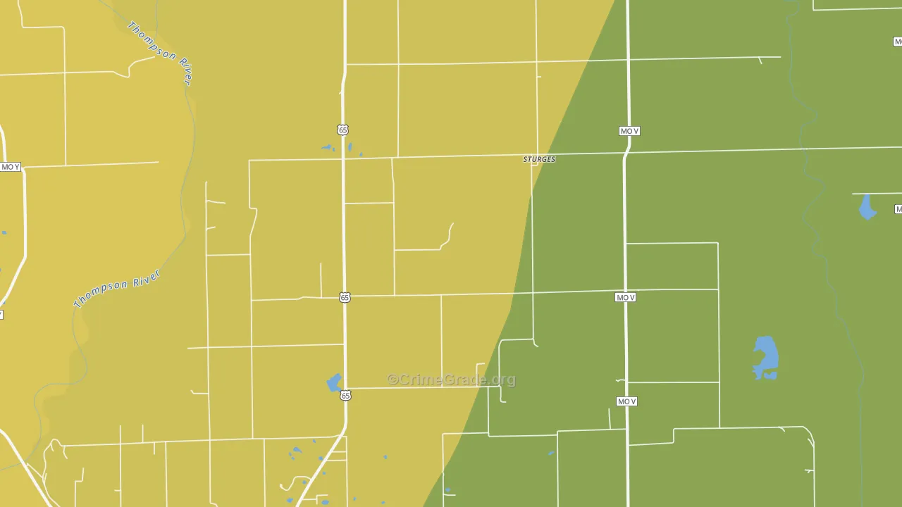 Sturges, MO Map of Murder Rates