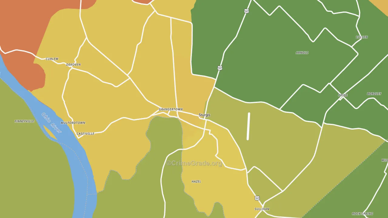 Sturgis, KY Map of Murder Rates