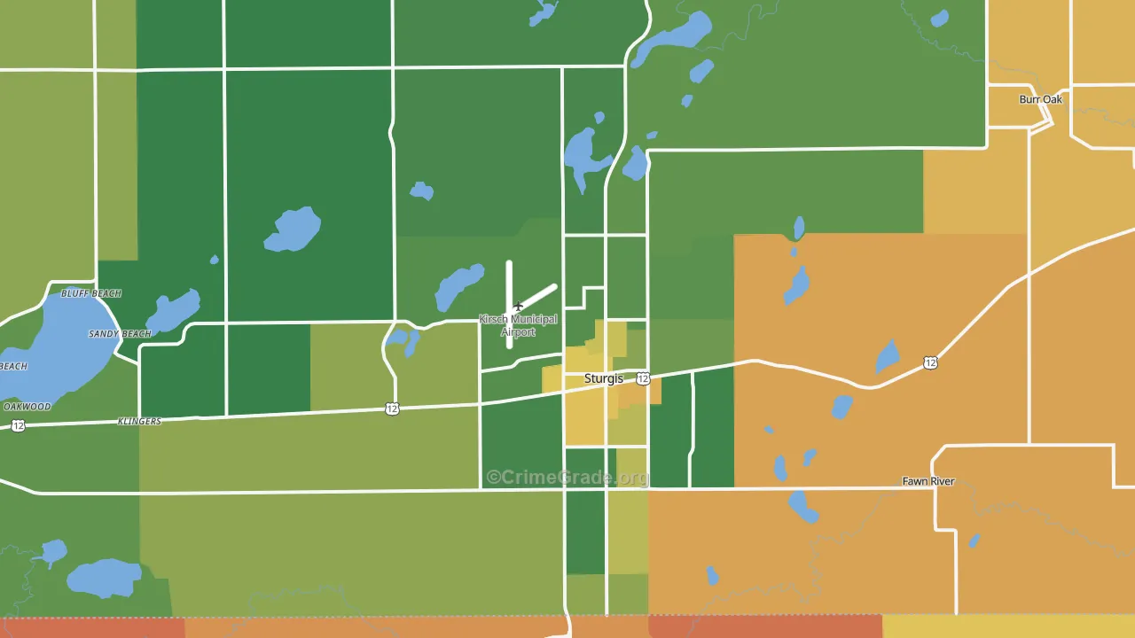 Sturgis, MI Map of Murder Rates