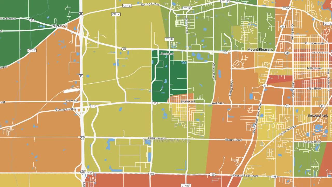 Sturtevant, WI Map of Murder Rates