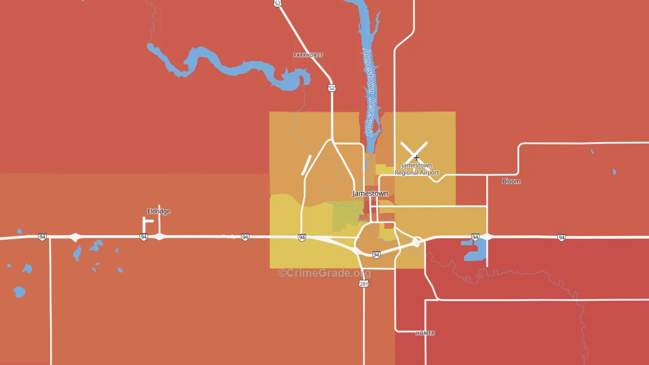 Stutsman County, ND Map of Murder Rates