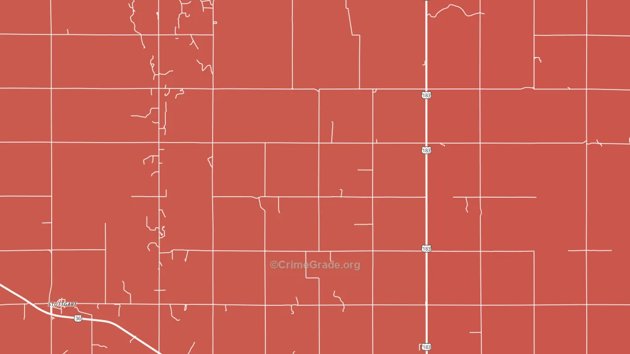 Stuttgart, KS Map of Murder Rates