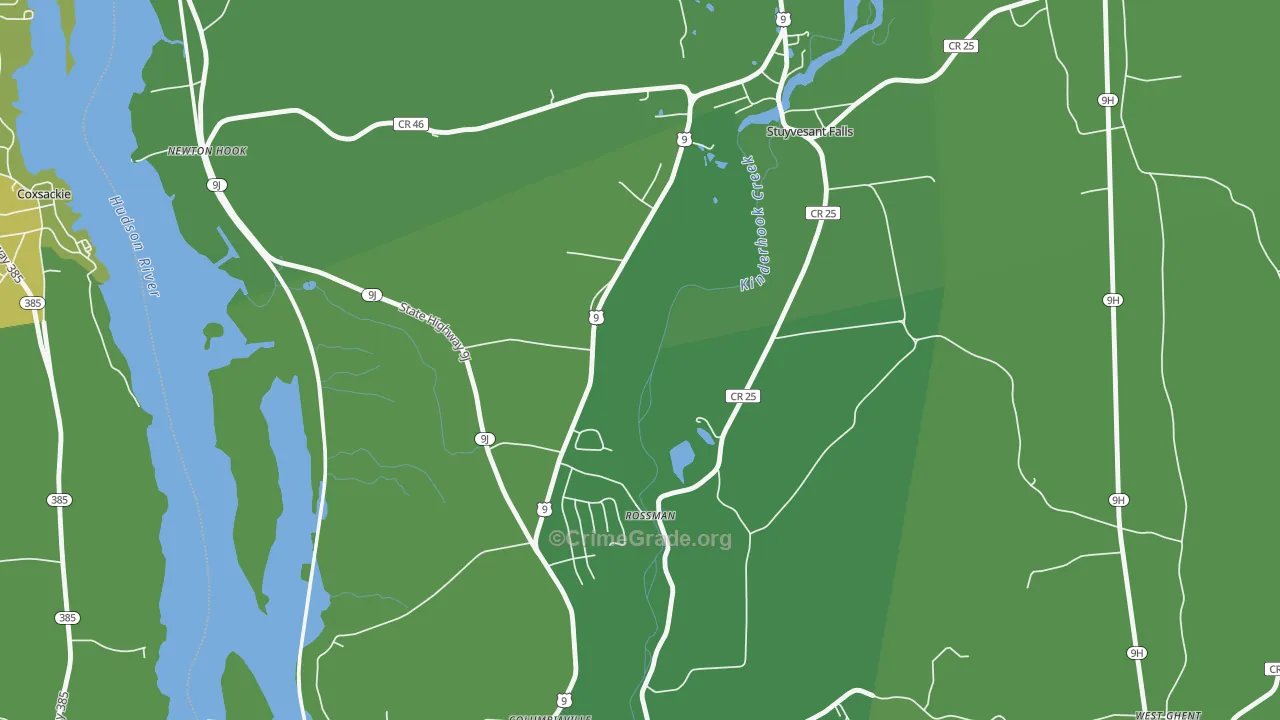 Stuyvesant Falls, NY Map of Murder Rates