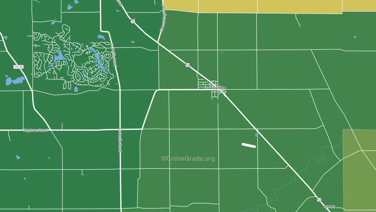 Sublette, IL Map of Murder Rates
