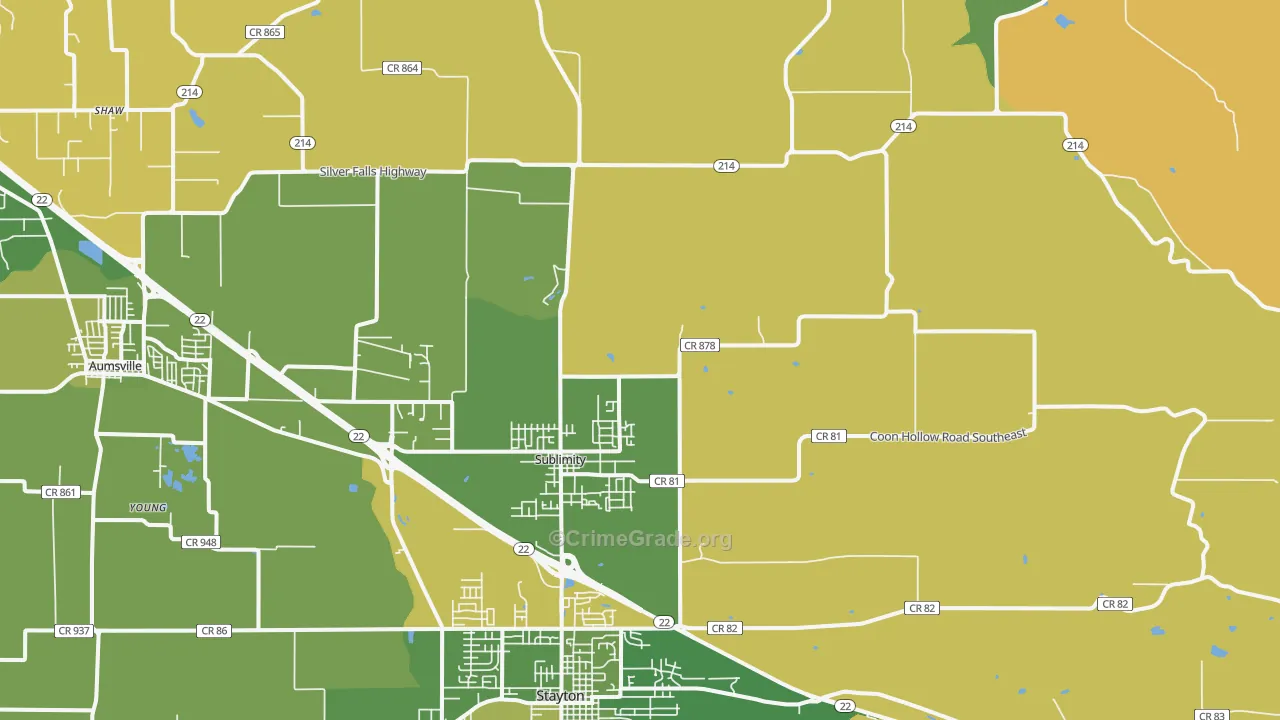 Sublimity, OR Map of Murder Rates
