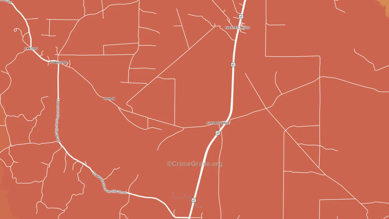 Sucarnoochee, MS Map of Murder Rates