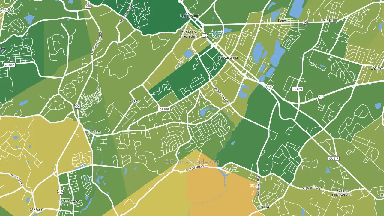 Succasunna, NJ Map of Murder Rates