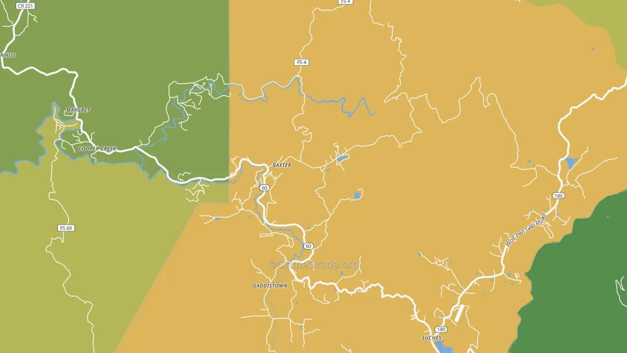 Suches, GA Map of Murder Rates