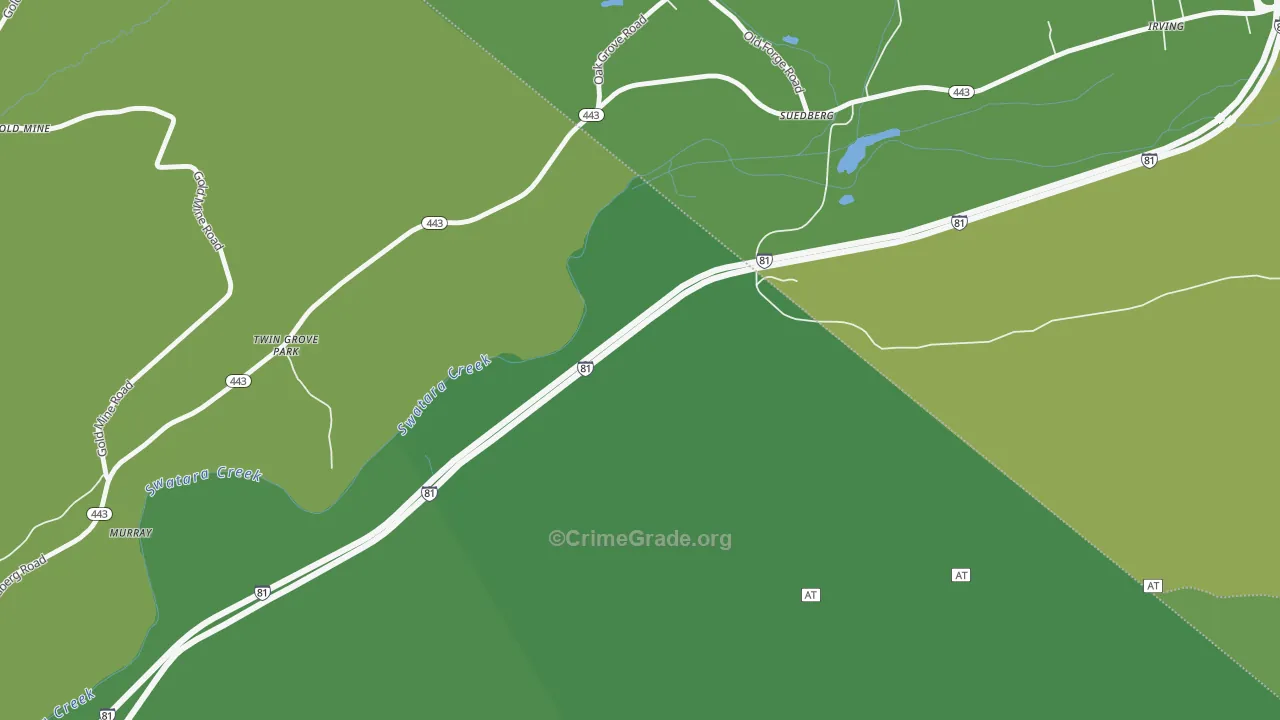 Suedburg, PA Map of Murder Rates
