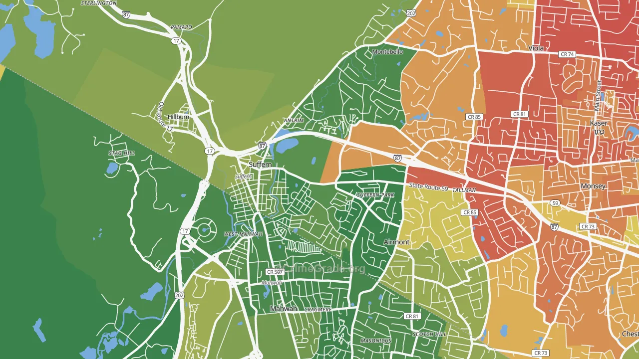 Suffern, NY Map of Murder Rates