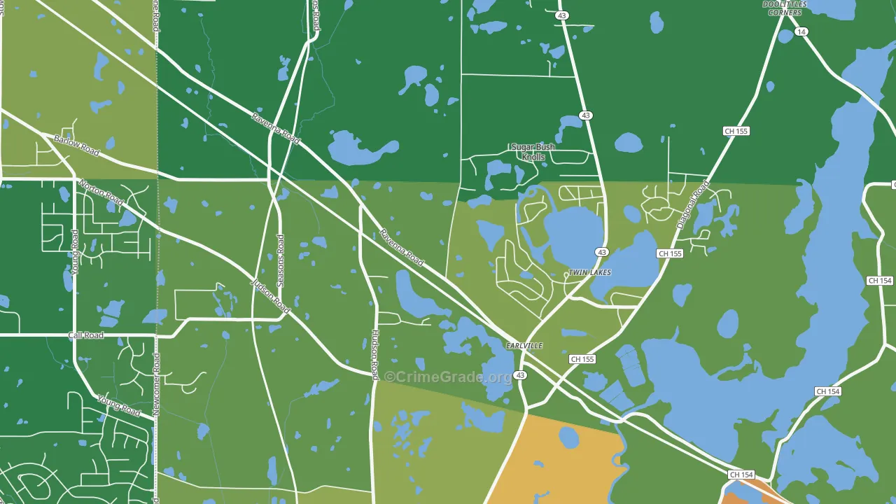 Sugar Bush Knolls, OH Map of Murder Rates