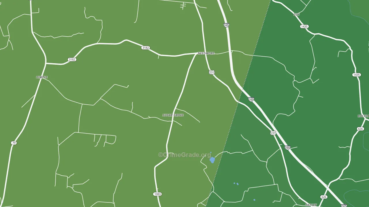 Sugar Grove, KY Map of Murder Rates