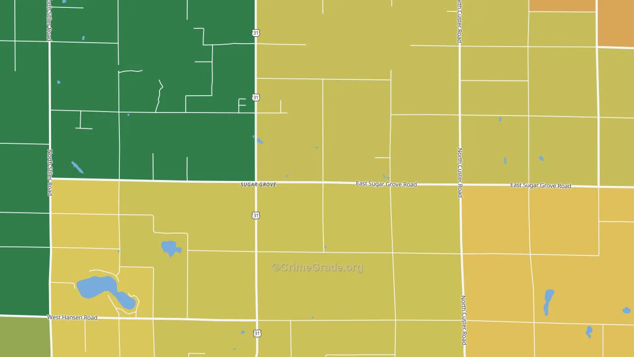Sugar Grove, MI Map of Murder Rates