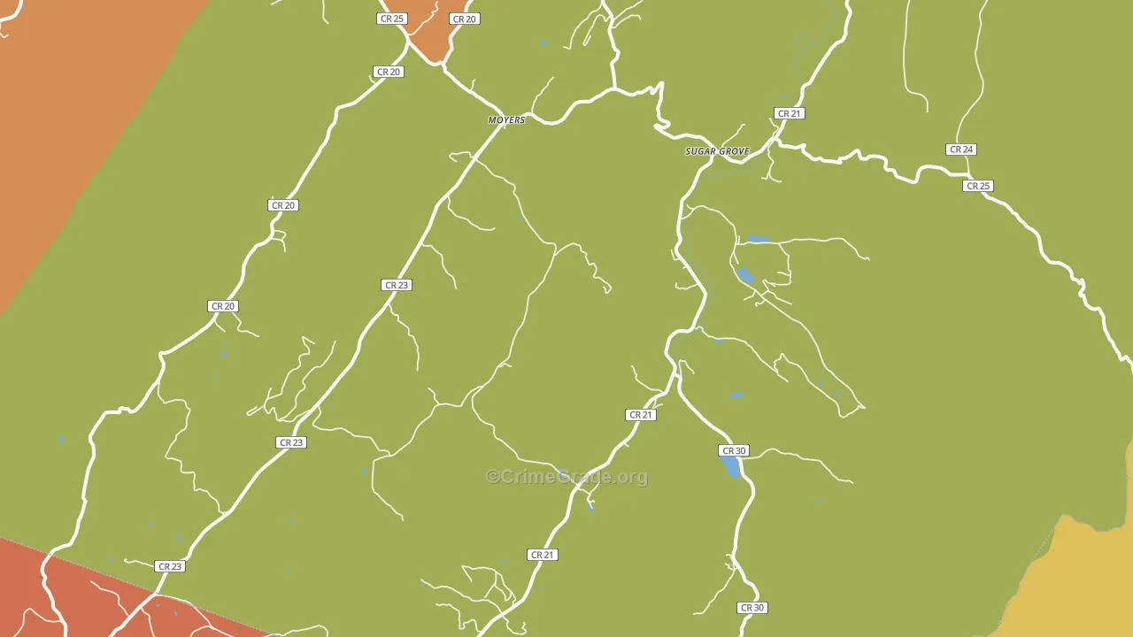 Sugar Grove, WV Map of Murder Rates