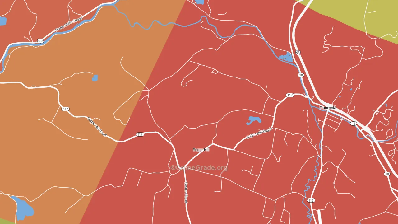 Sugar Hill, NH Map of Murder Rates