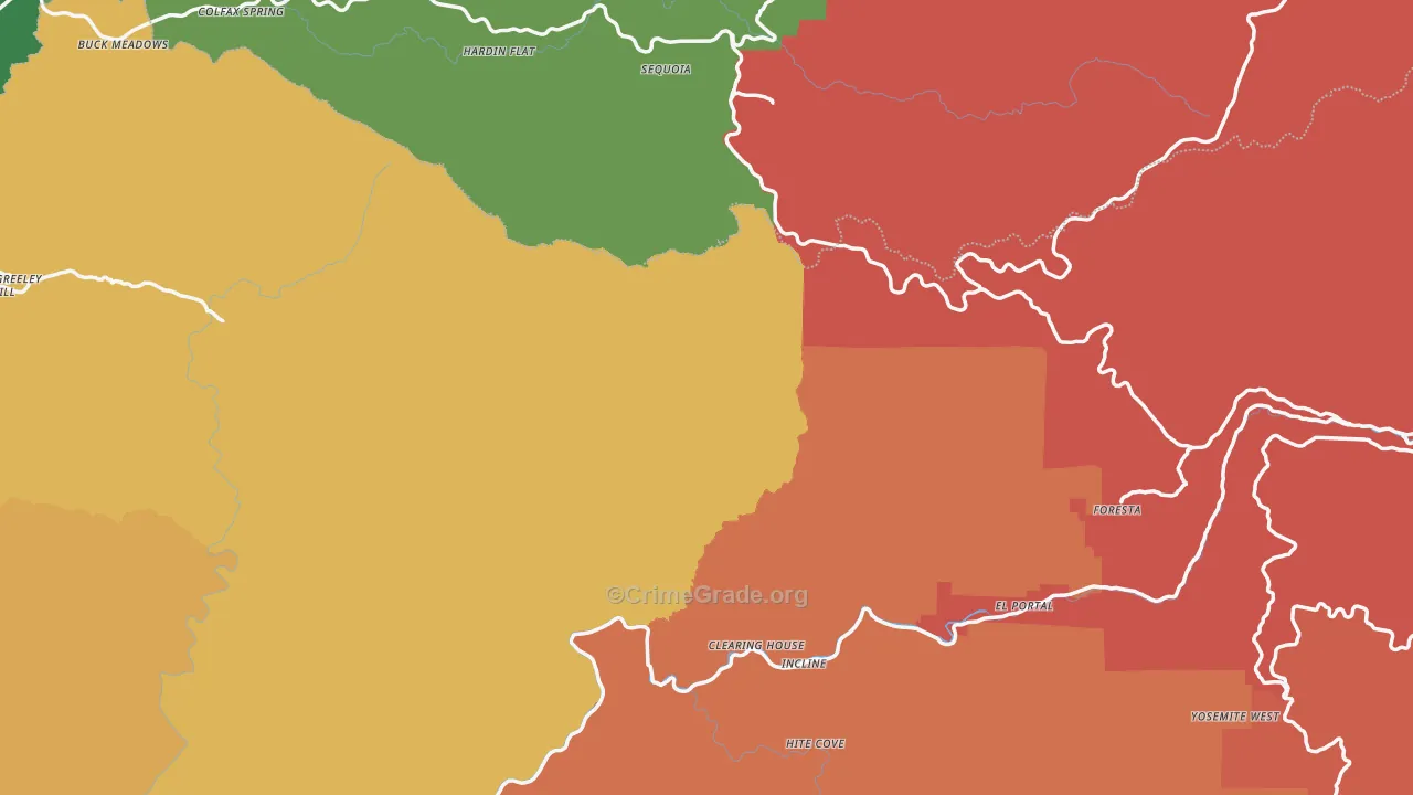 Sugar Pine, CA Map of Murder Rates