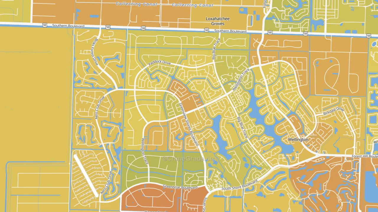Sugar Pond Manor of Wellington, Wellington, FL Map of Murder Rates