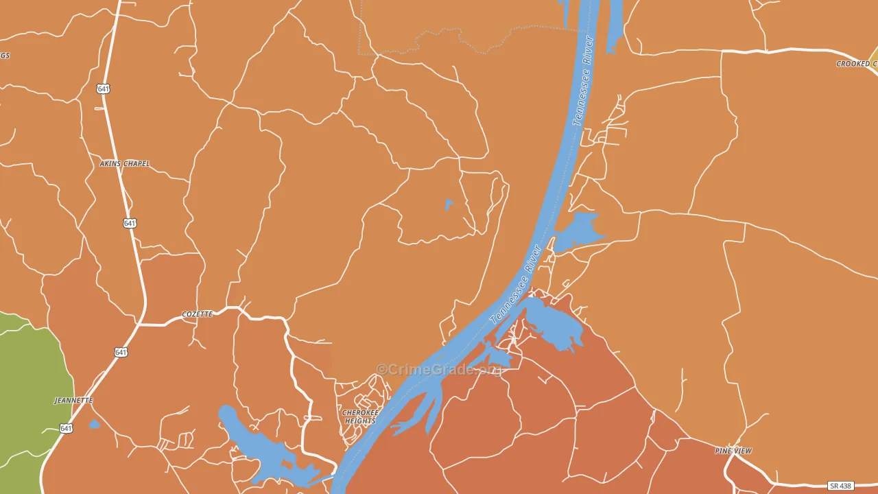Sugar Tree, TN Map of Murder Rates