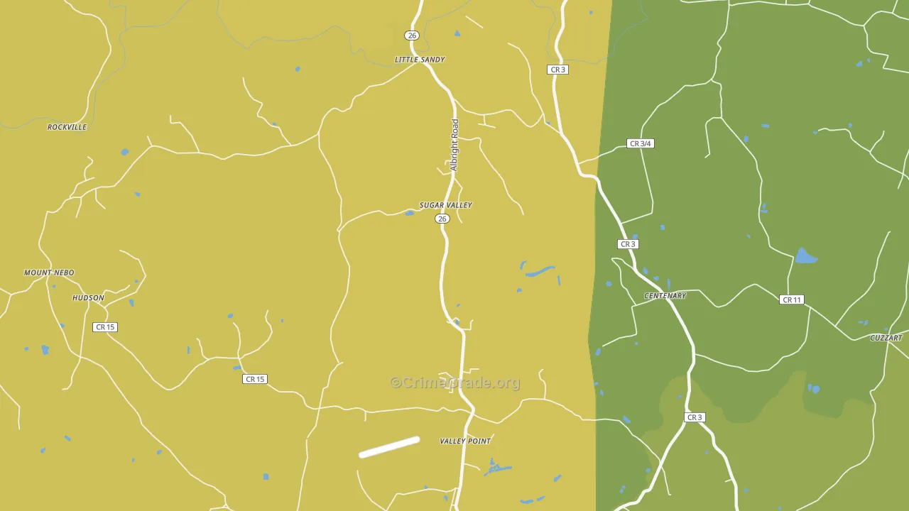 Sugar Valley, WV Map of Murder Rates