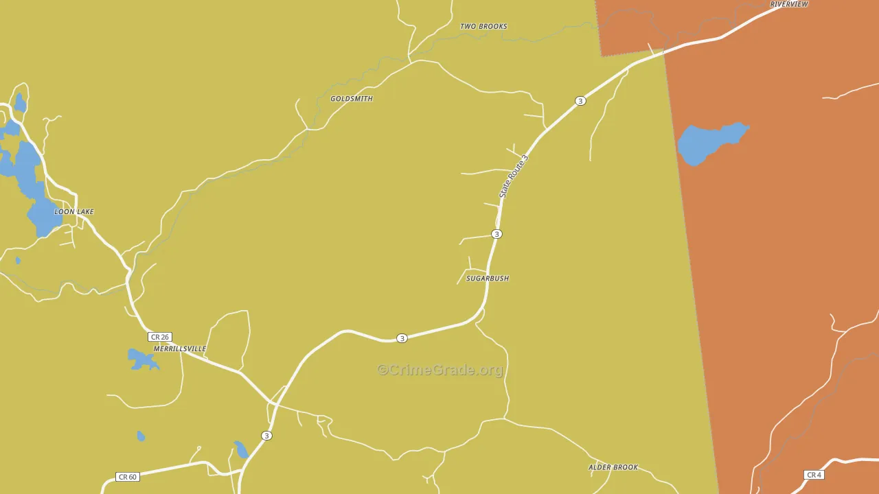 Sugarbush, NY Map of Murder Rates