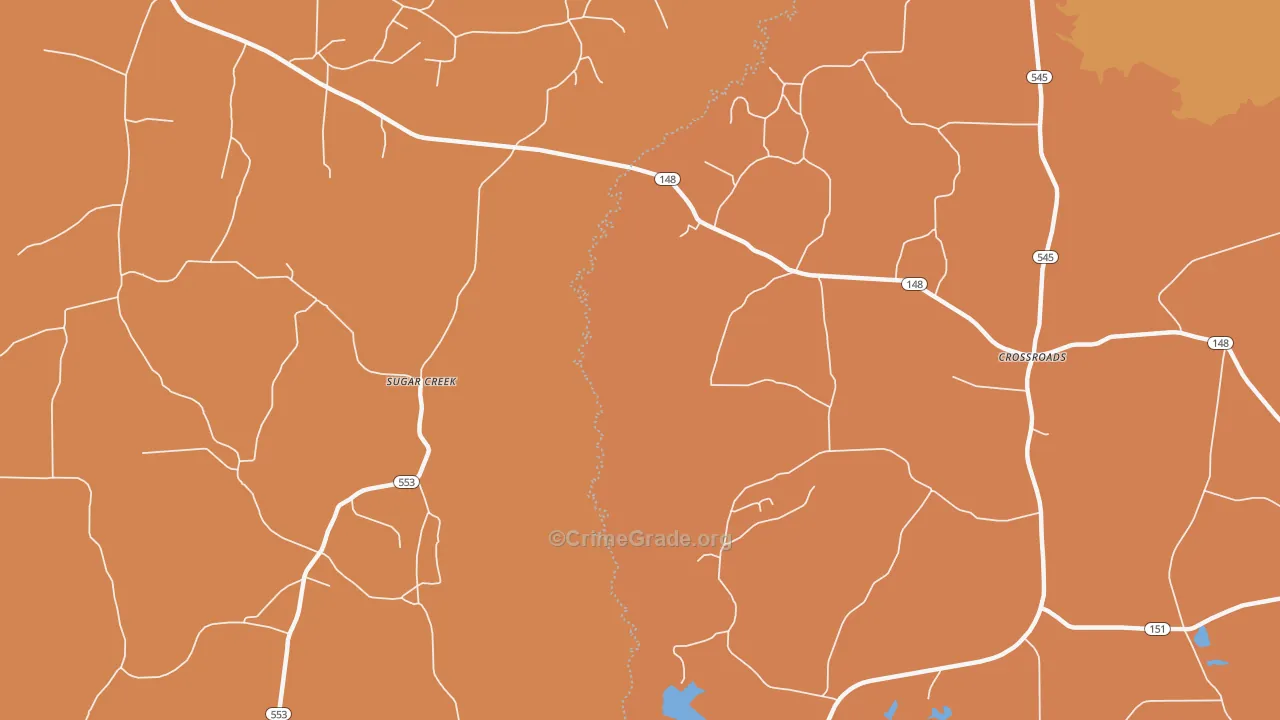 Sugarcreek, LA Map of Murder Rates