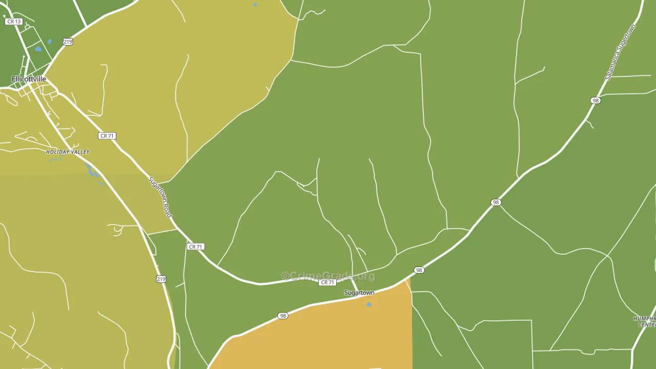 Sugartown, NY Map of Murder Rates