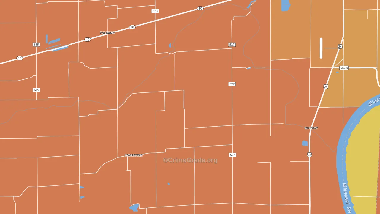 Sugartree, MO Map of Murder Rates