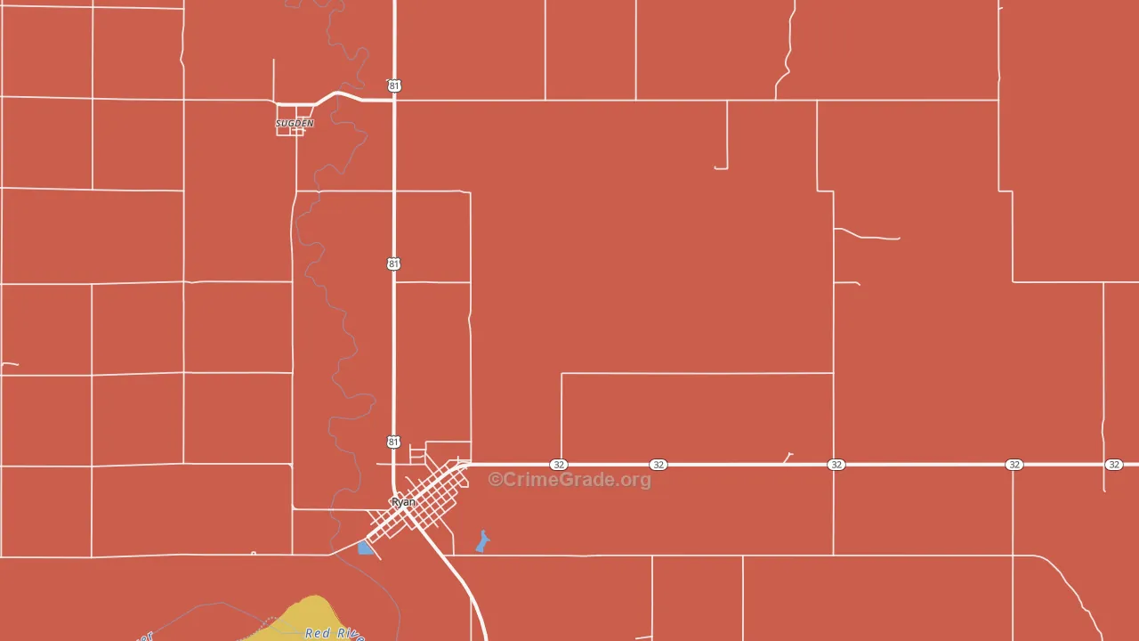 Sugden, OK Map of Murder Rates