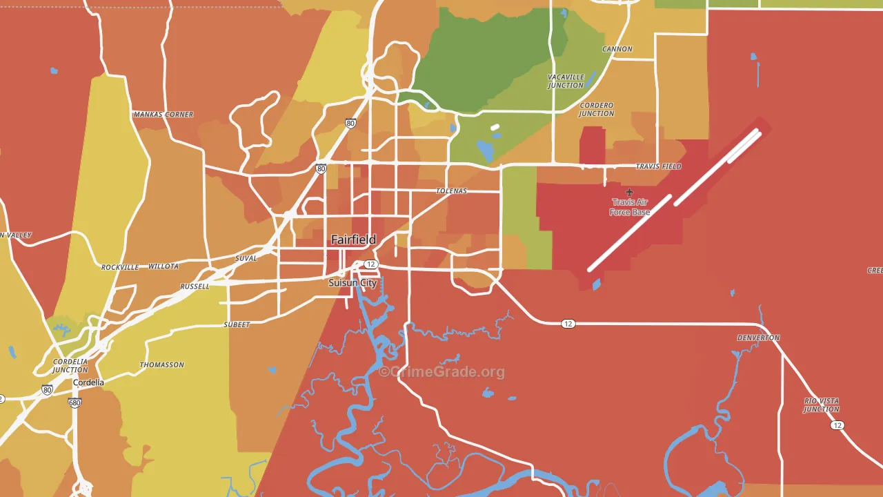 Suisun City, CA Map of Murder Rates