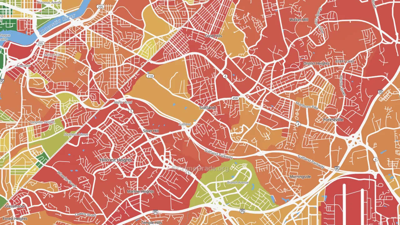 Suitland, MD Map of Murder Rates