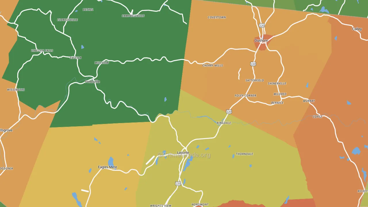 Sullivan County, PA Map of Murder Rates