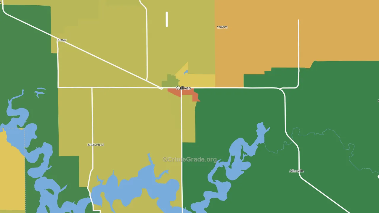 Sullivan, IL Map of Murder Rates
