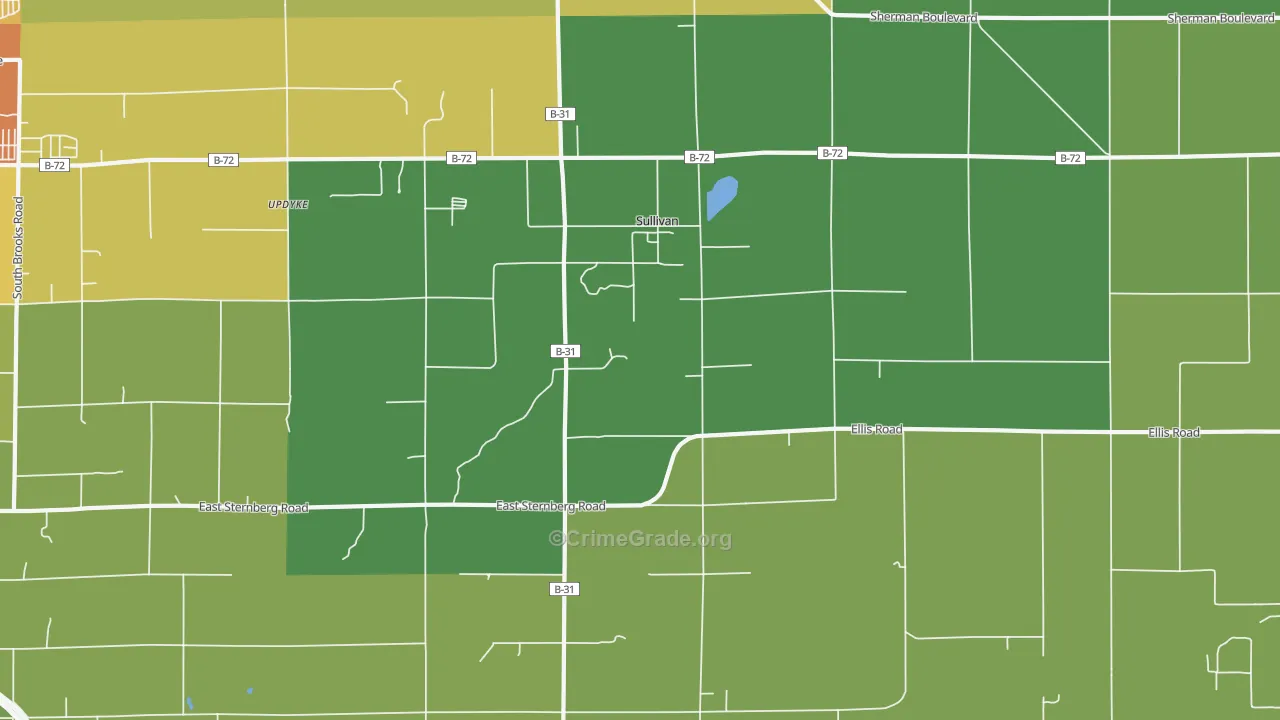 Sullivan, MI Map of Murder Rates