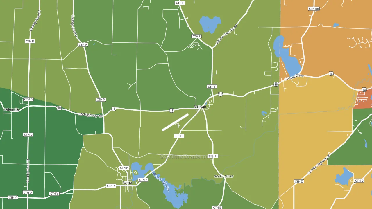 Sullivan, WI Map of Murder Rates