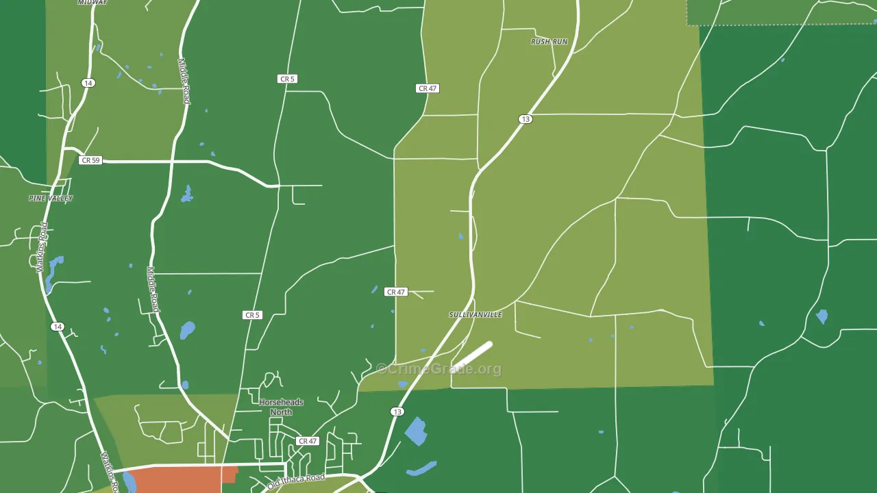 Sullivanville, NY Map of Murder Rates