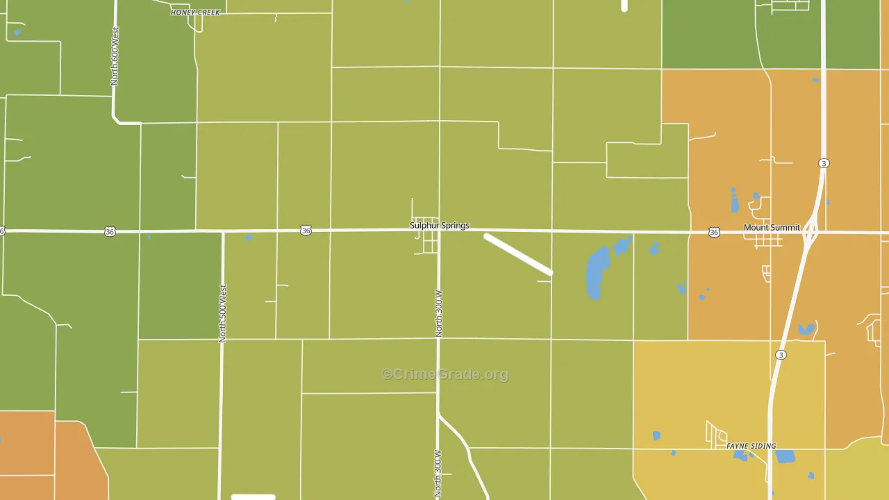 Sulphur Springs, IN Map of Murder Rates